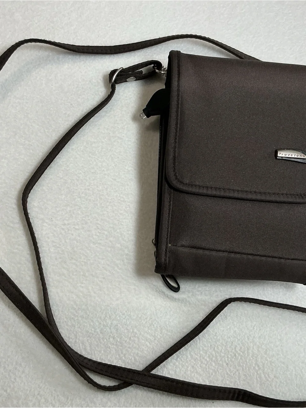 Travelon Anti-Theft Crossbody Bag Brown Travel Wallet Passport Organizer Pouch